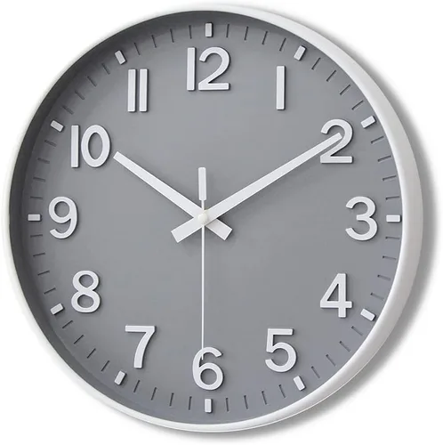 Miniatura 30 de HZDHCLH Reloj de pared de cuarzo moderno, funciona con pilas, 12 pulgadas, silencioso, sin tictac, números 3D, reloj redondo para pared, reloj
