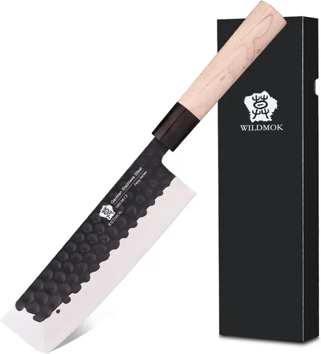 Miniatura 12 de Cuchillo Deba WILDMOK de 7 pulgadas, cuchillo Usuba asiático para salmón, cuchillo Sashimi de acero inoxidable alemán con hoja y mango de madera