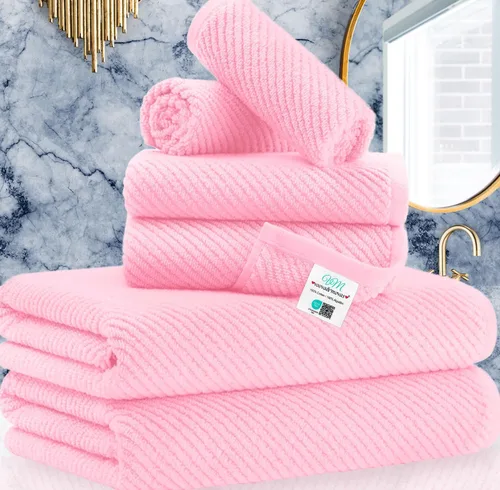 Miniatura 69 de VOOVA & MOVAS Toallas de baño amarillas – 100% algodón Secado rápido Peso Gruesas Suave, juego de 6 toallas de baño, 2 toallas grandes de 30