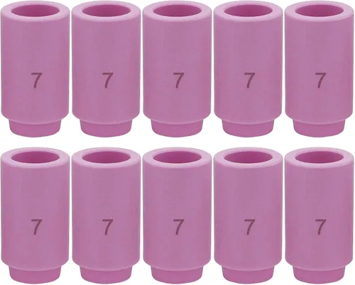 Miniatura 10 de Boquilla de taza de cerámica de alúmina 12PCS 13N08 13N09 13N10 13N11 13N12 13N13 (4-5-6-7-8-10) para antorcha de soldadura TIG 9,20 y 25, morado
