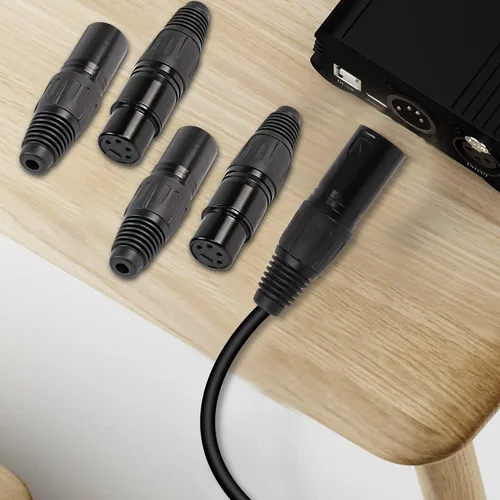 Miniatura 5 de XMSJSIY Conectores XLR hembra de 4 pines, conector de micrófono de audio XLR-F de 4 pines, conectores de cable XLR de repuesto, enchufe F de audio