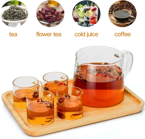Miniatura 6 de Tetera de vidrio de 51 oz/50.7 fl oz con infusor de acero inoxidable extraíble, tetera de vidrio de borosilicato resistente al calor, hervidor de té