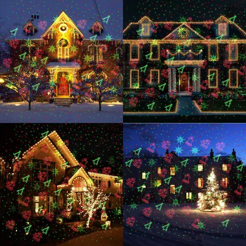 Miniatura 8 de Luces Proyector de Navidad para Exteriores Luces Láser Navideñas para Exteriores Foco de Paisaje Ducha de Estrellas Rojas y Verdes con Accesibilidad