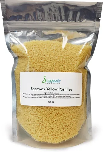 Soapeauty Pastillas de cera de abeja amarilla natural para bálsamo labial, píldoras de cera de abeja para el cuidado de la piel, utilizados como
