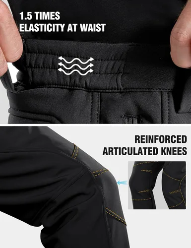 Miniatura 5 de FREE SOLDIER - Pantalón para hombre con forro polar, tipo cargo, para exteriores. Para excursionismo, repelente al agua, superficie suave, tejido