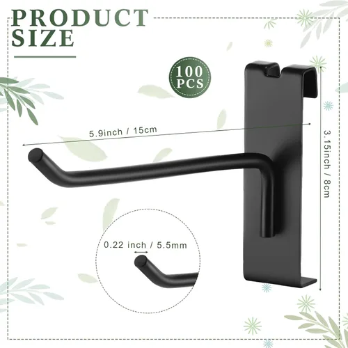 Miniatura 2 de Zonon 100 ganchos de rejilla para pared, ganchos de pared de metal de 2/4/6 pulgadas, ganchos de exhibición para tiendas minoristas, garaje, tienda