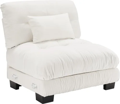 Miniatura 66 de SoarFlash Moderno sofá reclinable de terciopelo para sala de estar, sofá biplaza para apartamento, sofá de almacenamiento con marco de madera Azul