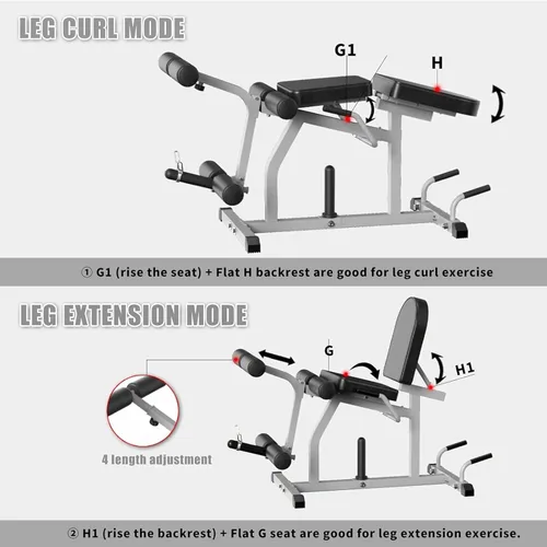 Miniatura 2 de Z ZHICHI 2 en 1 máquina de extensión y rizo de piernas ajustables, fácil transición, máquina de piernas de gimnasio en casa, capacidad