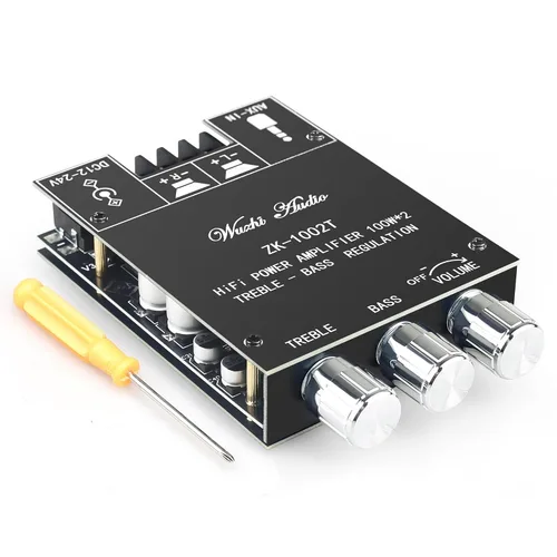 Miniatura 7 de ZK-TB21 50W+50W+100W 2.1 Canal Placa de Amplificador para Vehículos con Control de Agudos y Bajos, Chip Dual TPA3116, DC 12-24V, Entradas Bluetooth