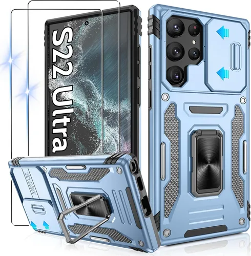 Miniatura 86 de Gritup para Samsung Galaxy S22 Funda con protectores de pantalla HD de 2 paquetes y cubierta deslizante para la cámara, protección contra caídas