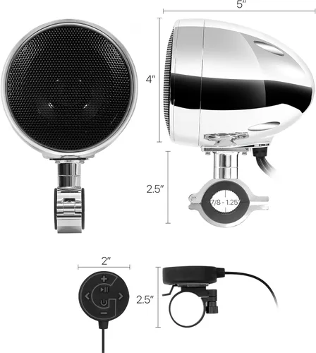 Miniatura 8 de GoHawk AN4 Gen.2 Amplificador todo en uno integrado de 4 pulgadas de gama completa impermeable Bluetooth altavoces estéreo para motocicleta estéreo