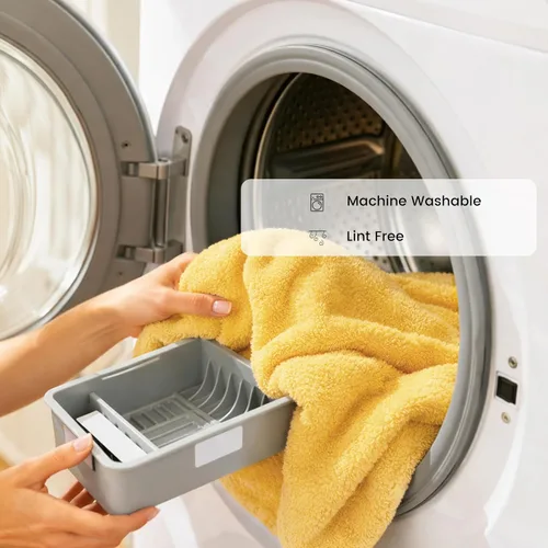 Miniatura 6 de SEMAXE - Juego de toallas de baño amarillas, 2 toallas de baño de lujo, 2 toallas de mano, 4 toallas faciales 100% algodón con bucles para colgar