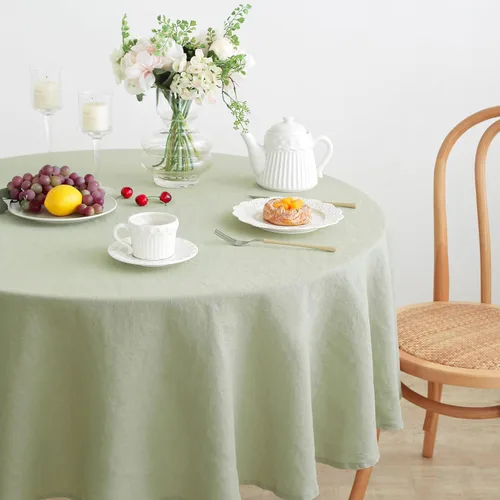 Miniatura 59 de Linen World - Mantel de lino de otoño de 55 x 55 pulgadas, mantel rectangular lavable de lino francés para comedor, al aire libre, bodas