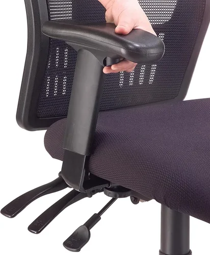 Miniatura 5 de Global Industrial Interion - Silla de oficina con respaldo alto y brazos ajustables, asiento tapizado de tela, negro, silla de oficina multifunción