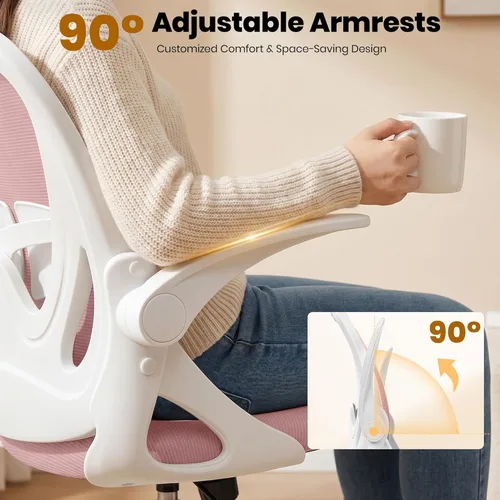 Miniatura 9 de Primy Silla de Dibujo Técnico Silla de Oficina Alta con Reposabrazos Abatibles Silla Ejecutiva Ergonómica de Computadora para Escritorio de Pie