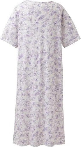 Miniatura 2 de Keyocean - Camisón de algodón para mujer, suave, cómodo, ligero, manga corta, vestido de casa, ropa de dormir, ropa de sala para verano.