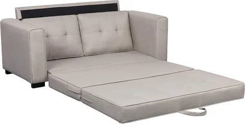 Miniatura 4 de Container Furniture Direct Sofá cama de lino de mediados de siglo para sala de estar, con brazos cuadrados, 58 pulgadas, color marfil