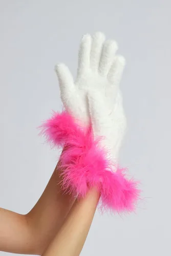 Miniatura 50 de Sahabowi Guantes de cuero para clima frío Manopla de lana cálida de invierno para mujeres