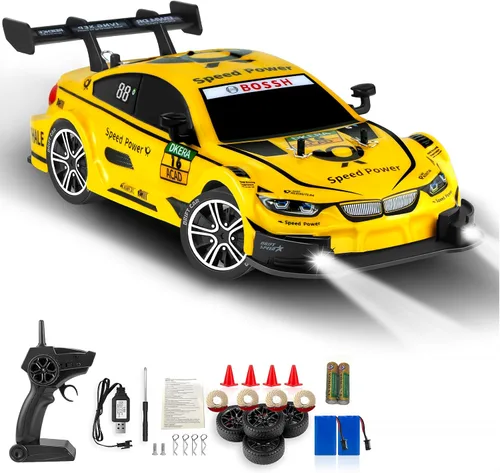 Miniatura 9 de Auto de Derrape RC, Coches RC de Derrape a Escala 1:16, Auto de Carreras RC 4WD de 2.4GHz, Vehículo de Derrape de Control Remoto de Alta Velocidad