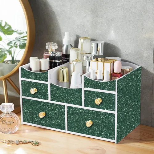 Miniatura 3 de Kitico Papel de contacto con purpurina verde – 17.7 x 78.7 pulgadas – Papel tapiz decorativo autoadhesivo brillante para gabinetes, muebles, papel