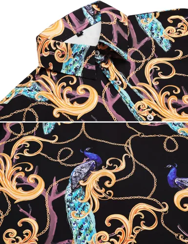 Miniatura 4 de Daupanzees - Camisa hawaiana de manga corta con botones para hombre