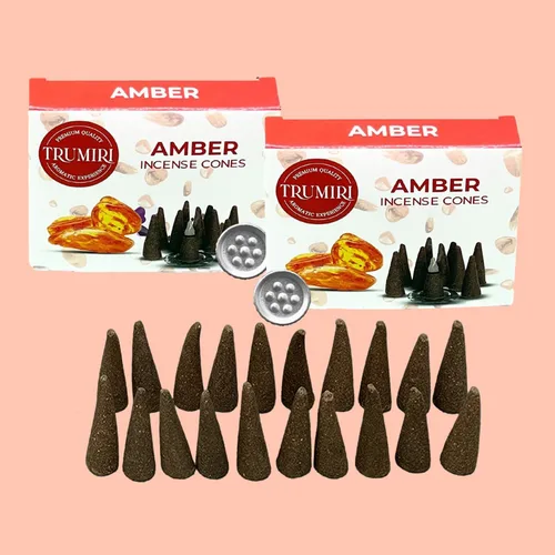 Miniatura 7 de TRUMIRI Incienso ámbar – Paquete de 20 conos (2 x 10) – Incienso de cono perfumado