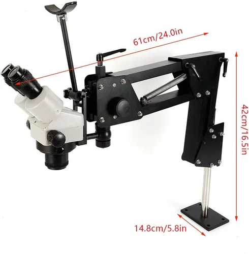 Miniatura 2 de Microscopio multidireccional con incrustaciones de espejo con soporte de resorte, microscopio de ajuste Herramienta de joyería de 3.031 in Zoom