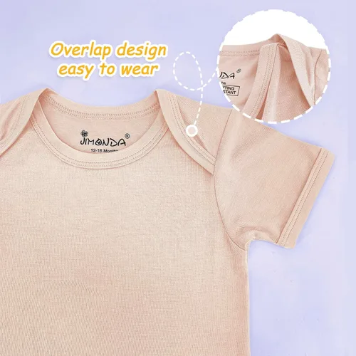 Miniatura 12 de Jimonda Body de rayón de bambú de manga corta para bebés, niños y niñas, trajes suaves para recién nacidos