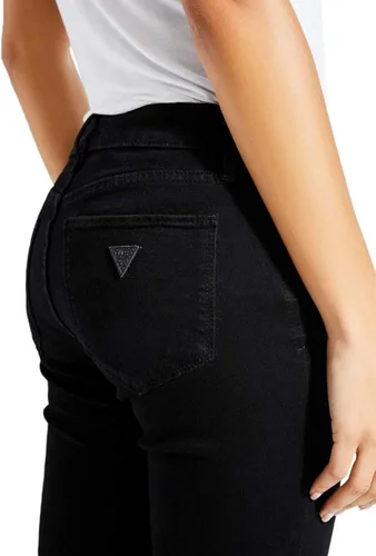 Miniatura 5 de GUESS Jeans ajustados elásticos de tiro medio para mujer, Negro (Overdye Black)