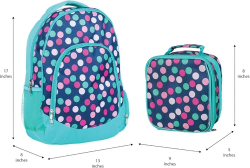 Miniatura 7 de Class Collections - Conjunto de mochila y lonchera punto polka azul