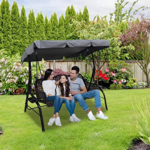Miniatura 7 de Toldo de repuesto para silla columpio de patio al aire libre, cubierta de toldo de 3 plazas, impermeable, resistente al viento, anti-UV, resistente