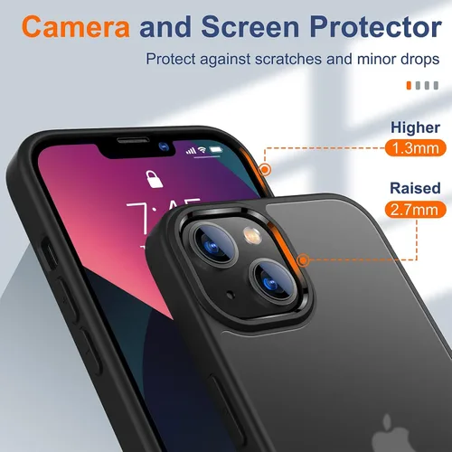 Miniatura 4 de UniqueMe [Diseño 5 en 1 para iPhone 13 Mini ase, paquete de 2 protectores de pantalla de vidrio templado + 2 protectores de lente de cámara