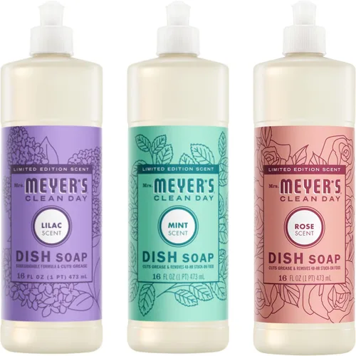 Miniatura 45 de Mrs. Meyer's - Detergente líquido para platos, aroma a pinos de Iowa, fórmula biodegradable, edición limitada, paquete de 3 unidades, 16 fl oz