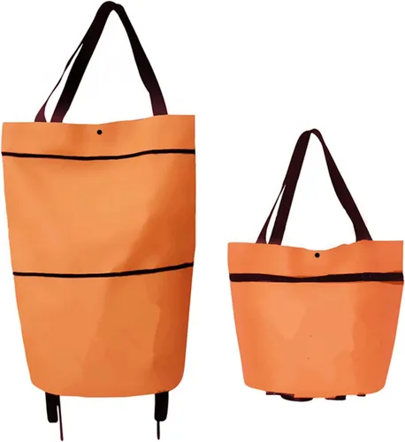 Miniatura 8 de Carrito de compras plegable 2 en 1, nuevo 2023 carritos de bolsas de compras plegables con ruedas, bolsas tote de compras rodantes portátiles con A