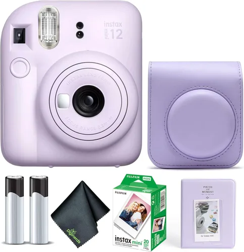 Miniatura 28 de Cámara instantánea Fujifilm Instax Mini 12 en color rosa floreciente, paquete de película Fuji Instax Mini (20 hojas) + estuche de transporte