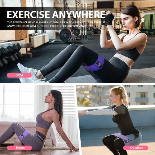 Miniatura 9 de CFX Resistance Bands Set, Exercise Bands with Non-Slip Design for HIPS & Glutes, 3 Levels Workout Bands for Women and Men, Booty Bands for Home