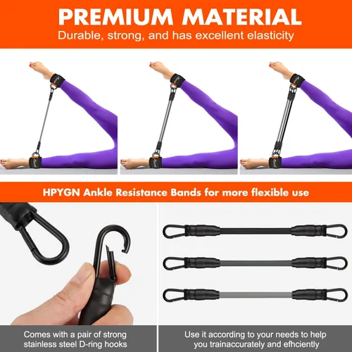Miniatura 7 de Bandas de resistencia para entrenamiento, bandas de resistencia de tobillo, bandas de terapia física para entrenamiento de fuerza, yoga, pilates