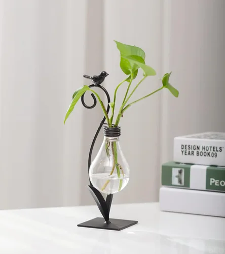 Miniatura 4 de Terrario de plantas, jarrones hidropónicos para decoración del hogar, moderno soporte creativo para terrario de pájaros, regalos ideales