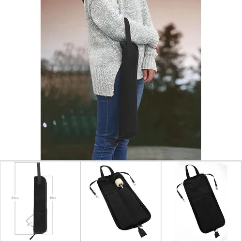 Miniatura 4 de Keenso Bolsa colgante de almacenamiento de baquetas portátil con asa para accesorios de batería negro, rojo, verde, azul, rosa, 18.1x3.9 in
