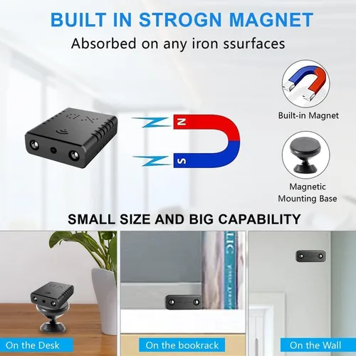 Miniatura 7 de Detector de cámara WiFi inalámbrico más pequeño, cámara de seguridad HD1080P, monitor portátil para bebé, cámara de niñera con grabación de video