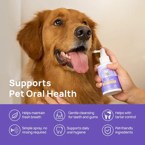 Miniatura 2 de HICC PET Spray de Cuidado Dental para Perros, Refrescante de Aliento Recomendado por Veterinarios y Spray de Limpieza de Dientes, Elimina el Mal