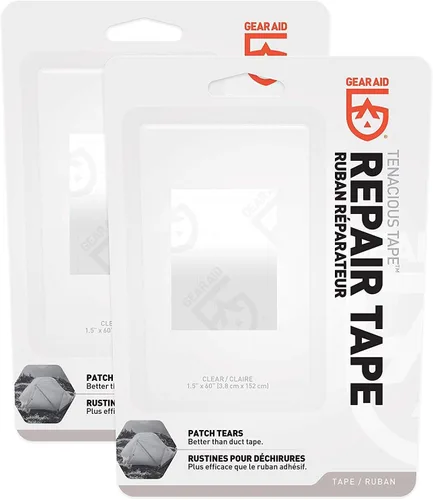 Miniatura 2 de GEAR AID Tenacious Cinta de reparación y costura para tiendas de campaña y rollo transparente de vinilo de 1.5 x 60 pulgadas
