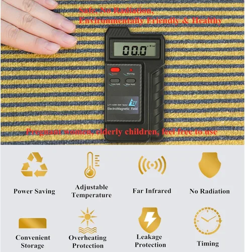 Miniatura 5 de Heated Floor Mat, Electric Heating Carpet Area Rug, Foot Warmer Under Desk, Adjustable Temperature Floor Heater, Non-Slip Electric Heating Pad for