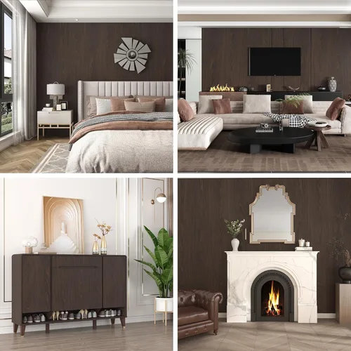 Miniatura 5 de BAYYA Papel de Grano de Madera de Nogal Marrón Oscuro Impermeable para Despegar y Pegar Papel Tapiz Adhesivo Decorativo para Muebles de Nogal Negro