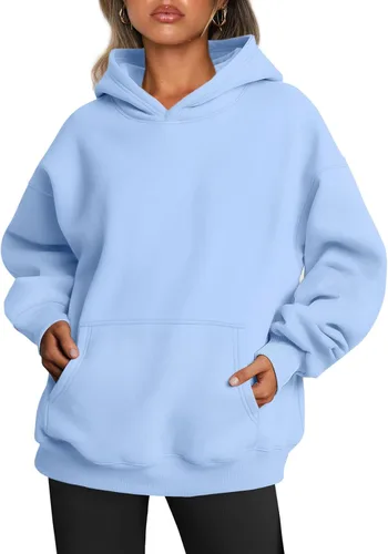 Miniatura 156 de Trendy Queen - Sudaderas extragrandes con capucha para mujer, suéteres de manga larga, sin botones, de vellón, de otoño, ropa de invierno