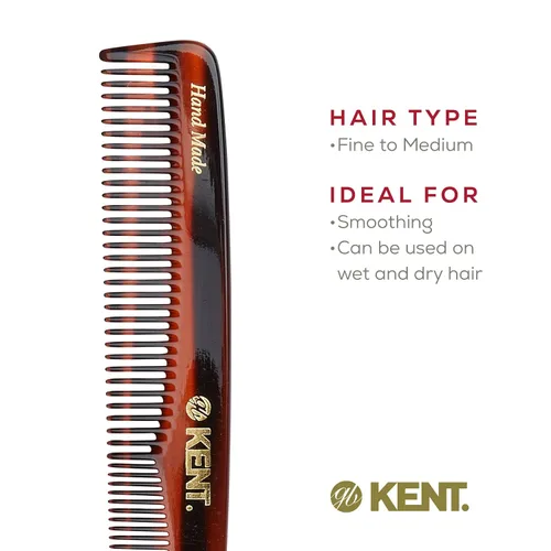 Miniatura 6 de Kent Peine 3T de doble diente de 6.5 pulgadas, peine de aseo de dientes finos y anchos para cabello, barba, bigote, estilo grueso y fino