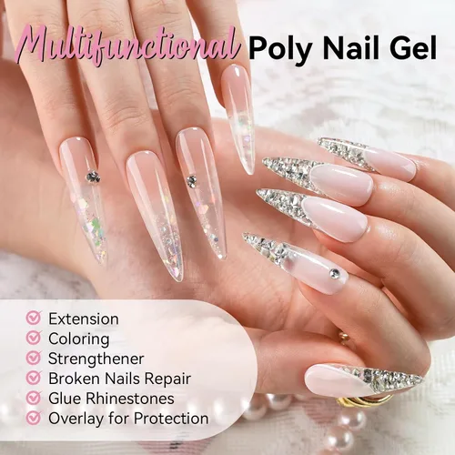 Miniatura 4 de Makartt-Gel de uñas de polietileno: constructor de 1.7 oz (50 ml) para uñas de aspecto natural, fortalecedor, moldeo 3D para arte de uñas