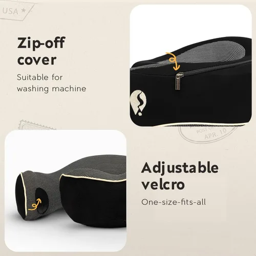 Miniatura 7 de Almohada cervical Airplane - Almohada de viaje - Espuma viscoelástica cómoda y ergonómica - Almohada de avión con soporte de cabeza y cuello de 360°