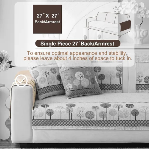 Miniatura 2 de Funda de felpilla bohemia y jacquard para sofá modular de 3 plazas, funda protectora antideslizante para sofá modular de 3 plazas, funda protectora