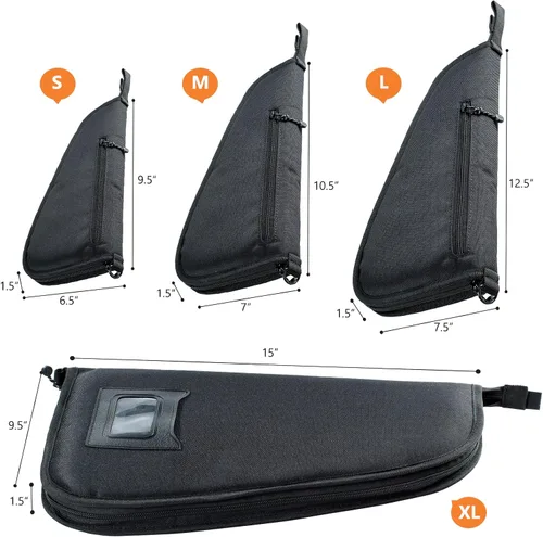Miniatura 4 de Estuche suave para pistola para armas de mano - Estuches individuales para pistolas - Bolsa para pistola - Estuche para armas de mano con cierre